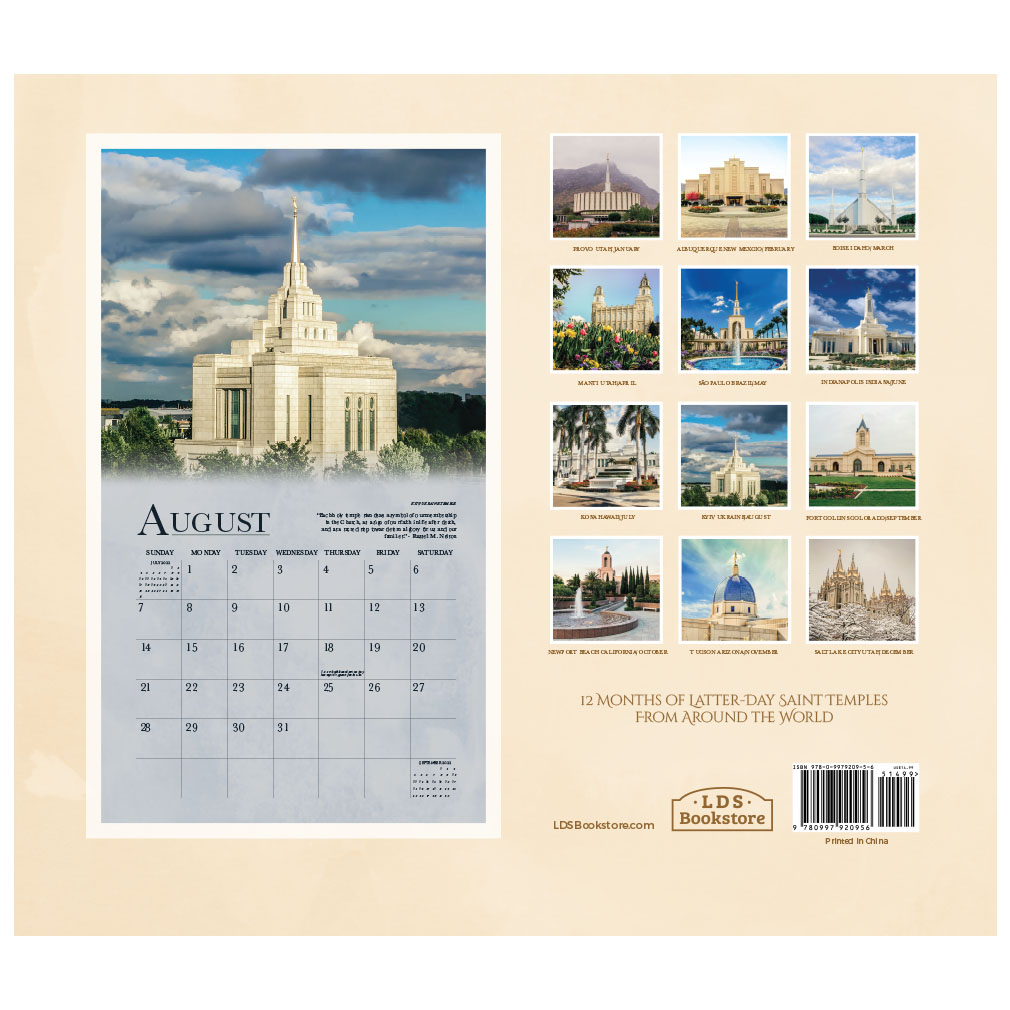 Lds Calendar 2022 2022 Sacred Temples Calendar | Lds Temple Wall Calendar