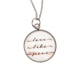 Glass Pendant Necklace - Love Like Jesus