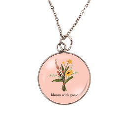 Glass Pendant Necklace - Bloom With Grace