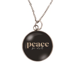 Glass Pendant Necklace - Peace Be Still - LDP-GPN-PBS