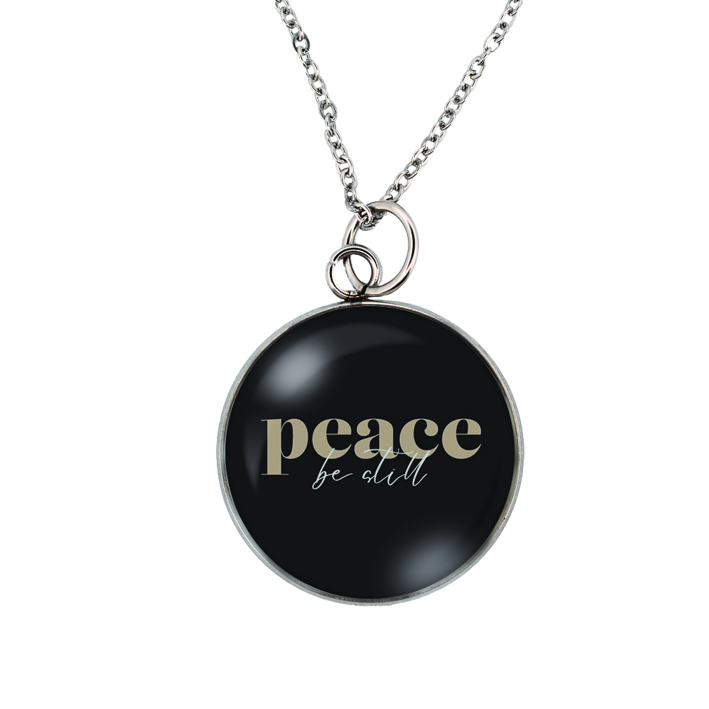 Glass Pendant Necklace - Peace Be Still - LDP-GPN-PBS