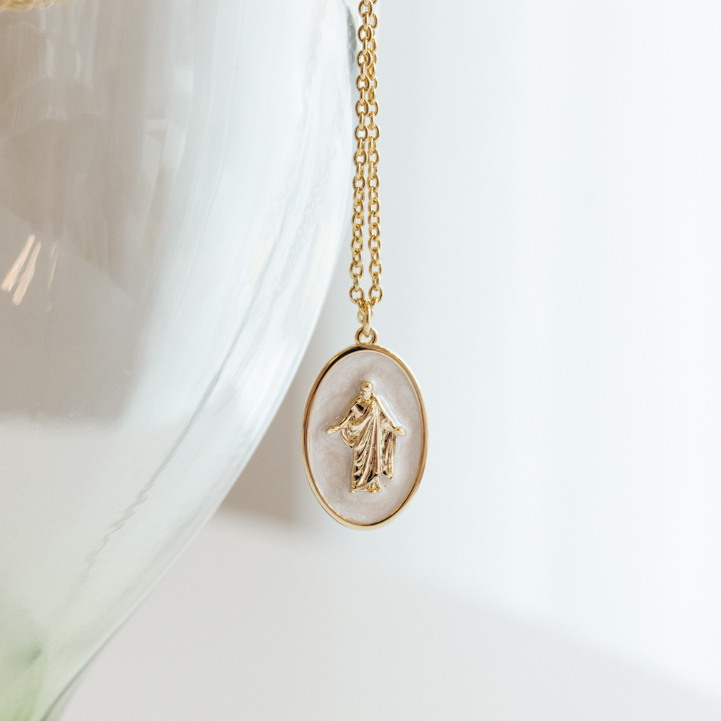 Enamel Christus Pendant Necklace - LDP-CHRIST-ENM