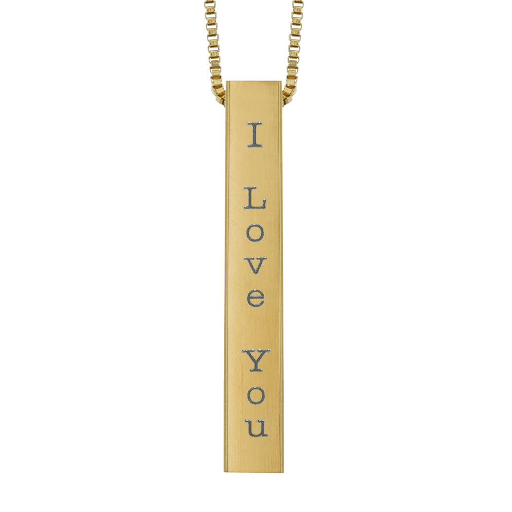 I Love You Four-Sided Bar Necklace - LDP-FSBN-LOVEU
