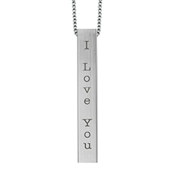 I Love You Four-Sided Bar Necklace