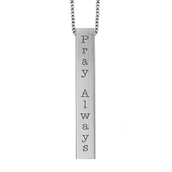 Pray Always Four-Sided Bar Necklace lds necklaces, lds bar necklace, lds baptism gift