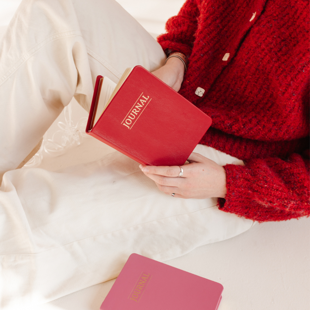 Hand-Bound Study Journal - Cherry Red - LDP-HB-JRN-CHR
