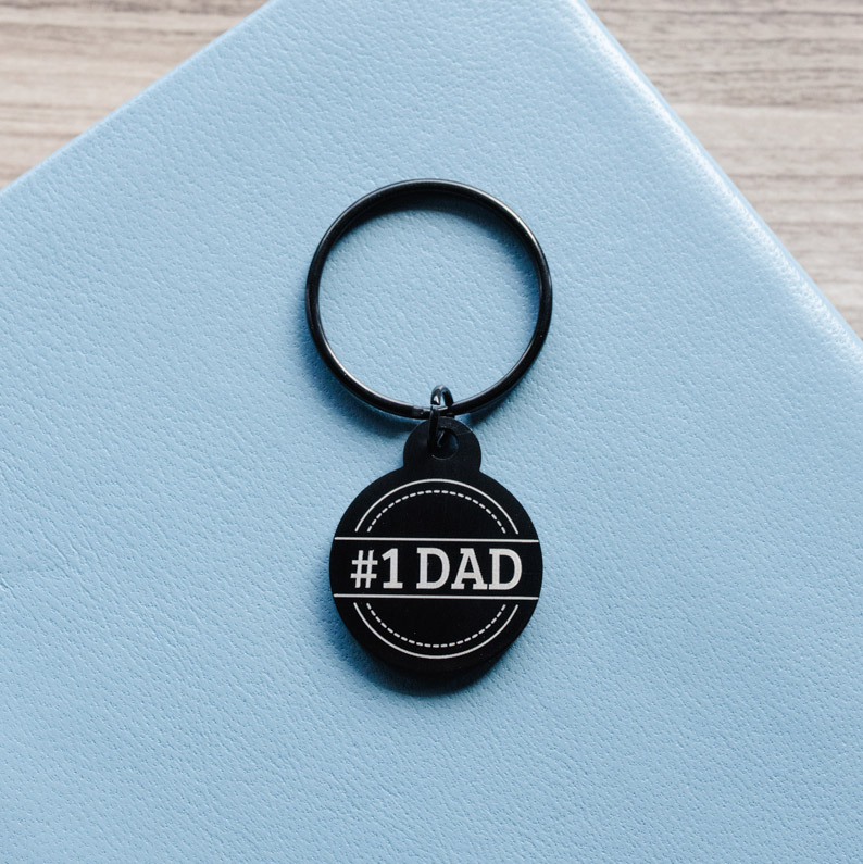 Father's Day Circle Keychain - Black - LDP-KC-FD-BLK