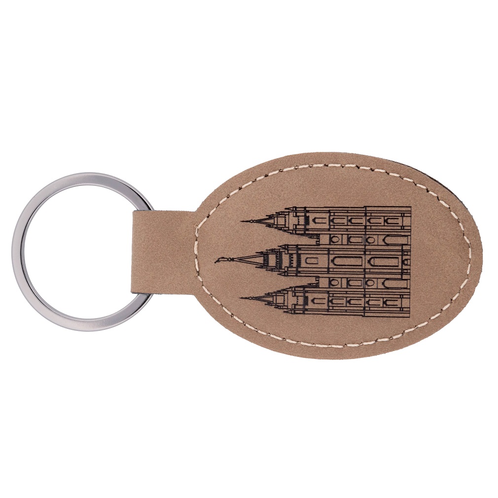 Salt Lake City Temple Leatherette Keychain - LDP-LKC-SLT