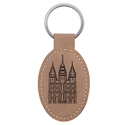 Salt Lake City Temple Leatherette Keychain