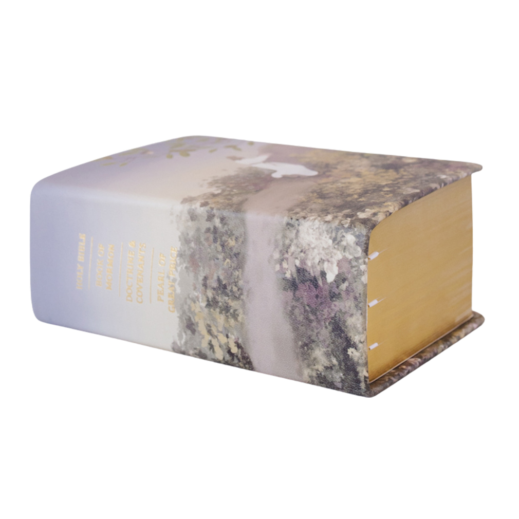 Hand-Bound Genuine Leather Quad - Garden of Gethsemane - LDP-HB-PRQ-WHT-GG