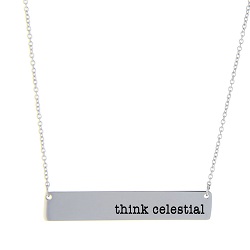 Think Celestial Bar Necklace bar necklace, text bar necklace, gold bar necklace, engraved necklace, think celestial, think celestial necklace
