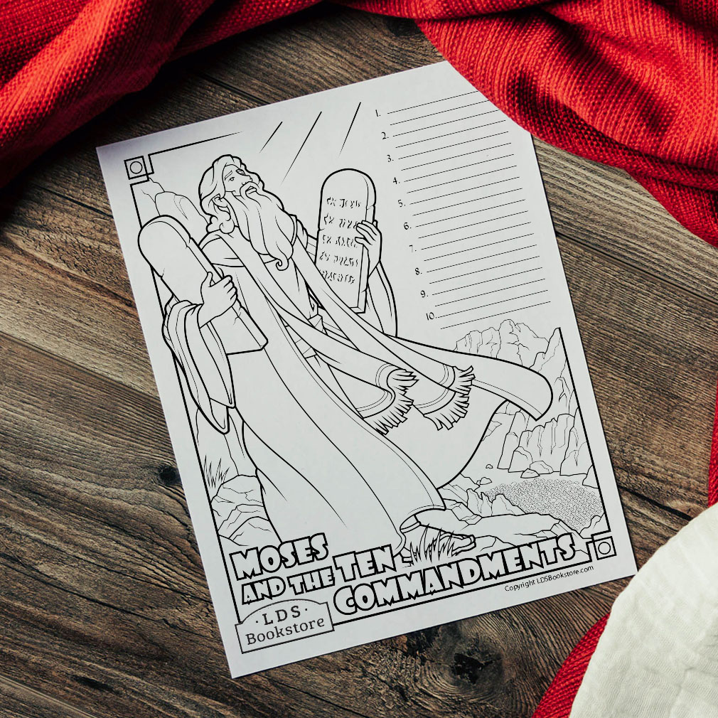 Moses and the Ten Commandments Coloring Page - Printable - LDPD-PBL-COLOR-EXODUS31