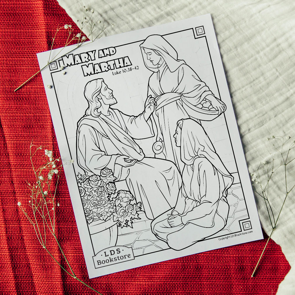 Mary and Martha Coloring Page - Printable - LDPD-PBL-COLOR-LUKE10-38