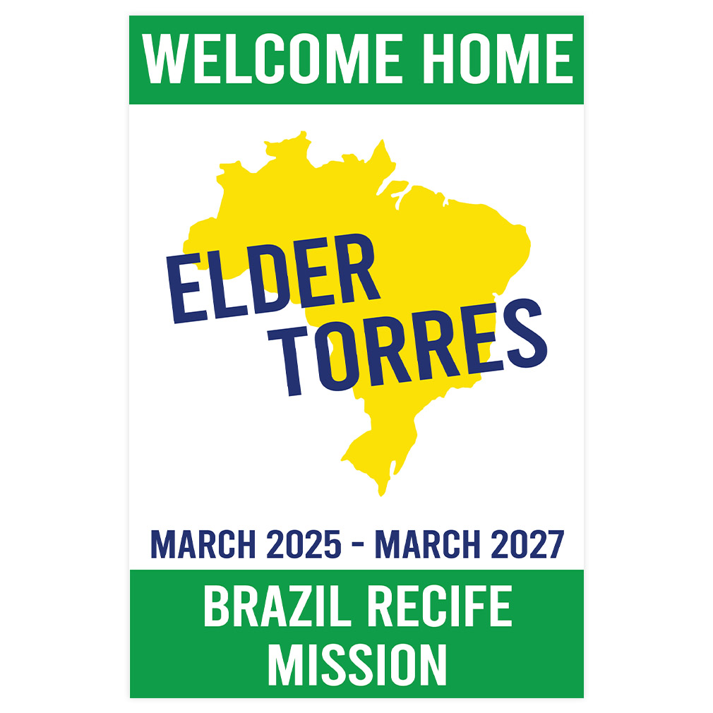 Handheld State/Country Outline Missionary Welcome Home Sign - LDP-MSPST339