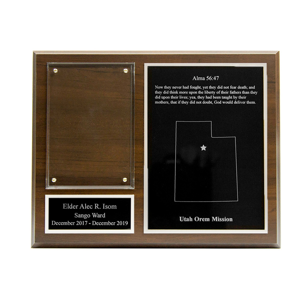 Missionary Plaque 8x10 - Two Plates, Gold/Silver - LDP-MP8x10-2