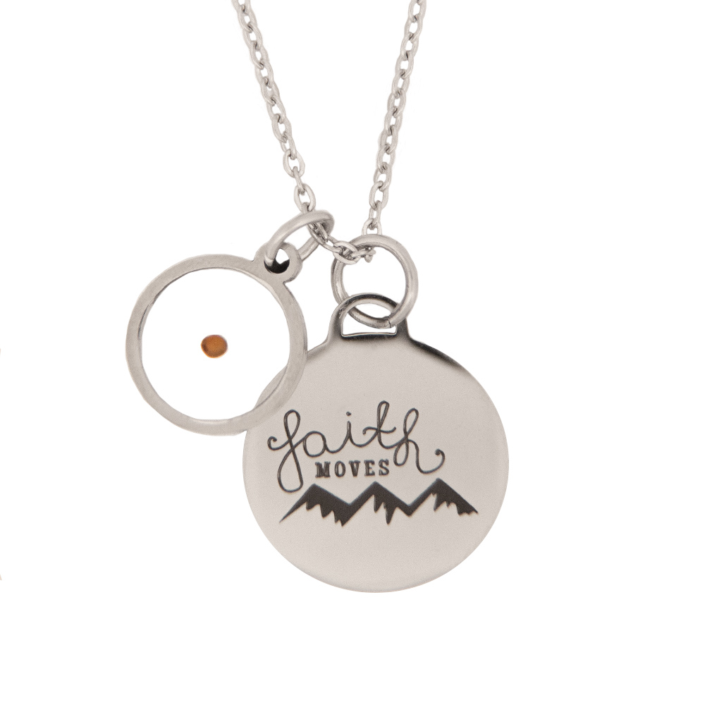 Mustard Seed Circle Necklace With Charm faith mustard seed, mustard seed, faith, faith can move mountains, mountains, jewelry for women, faith jewelry