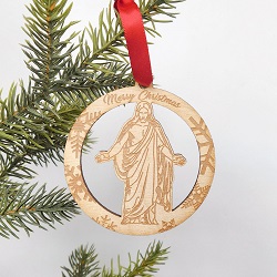 Circle Christus Ornament - Wood 