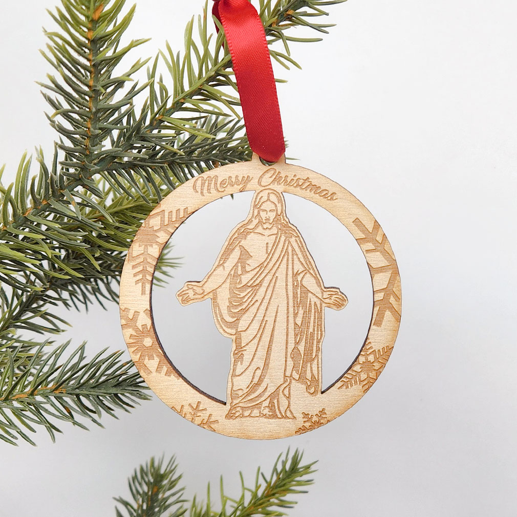 Circle Christus Ornament - Wood - LDP-ORN-CHRIST-WOOD