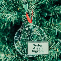 World Sister Mission Ornament - Acrylic sister missionary ornament, sister mission ornament, lds mission ornament, lds missionary ornament