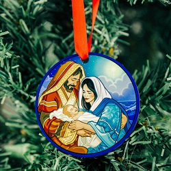 Holy Family Nativity Ornament - Color 