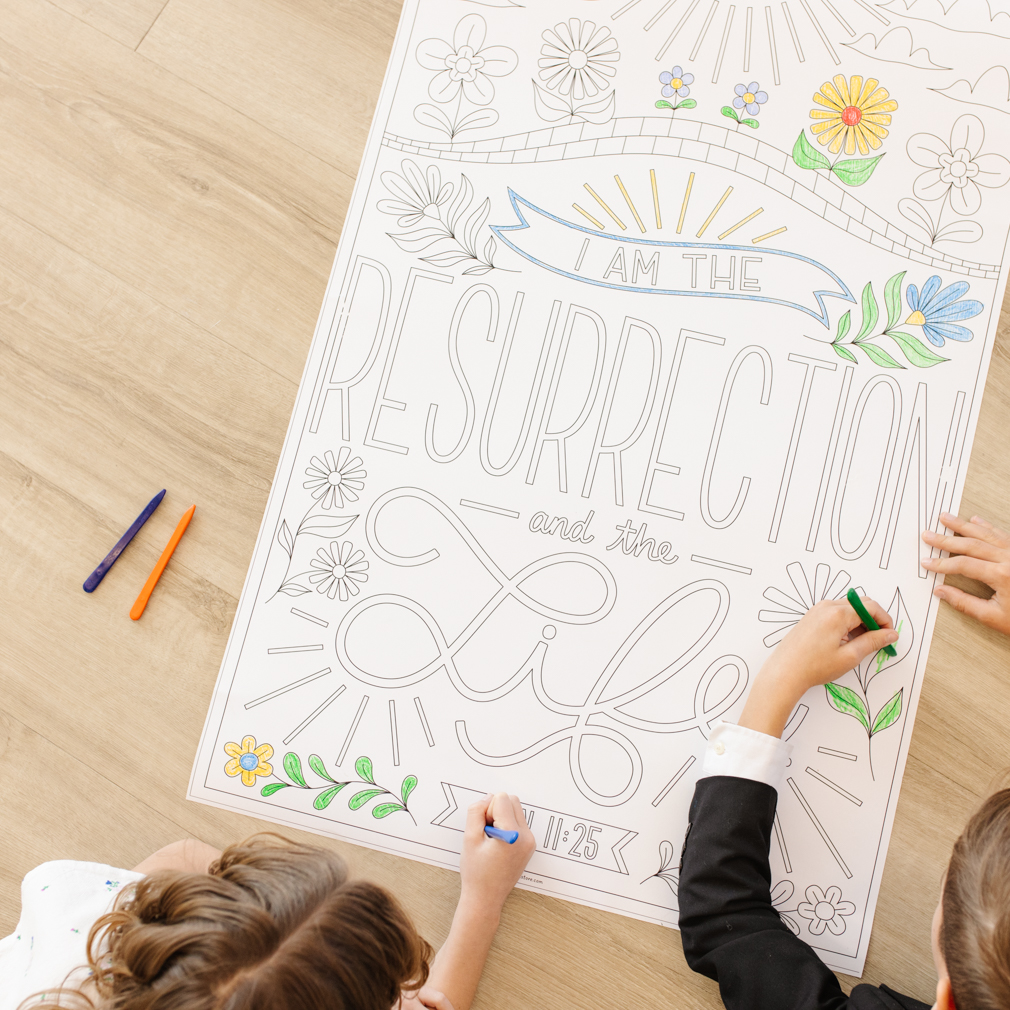 I Am the Resurrection and the Life Giant Coloring Poster - LDP-CP-RAL