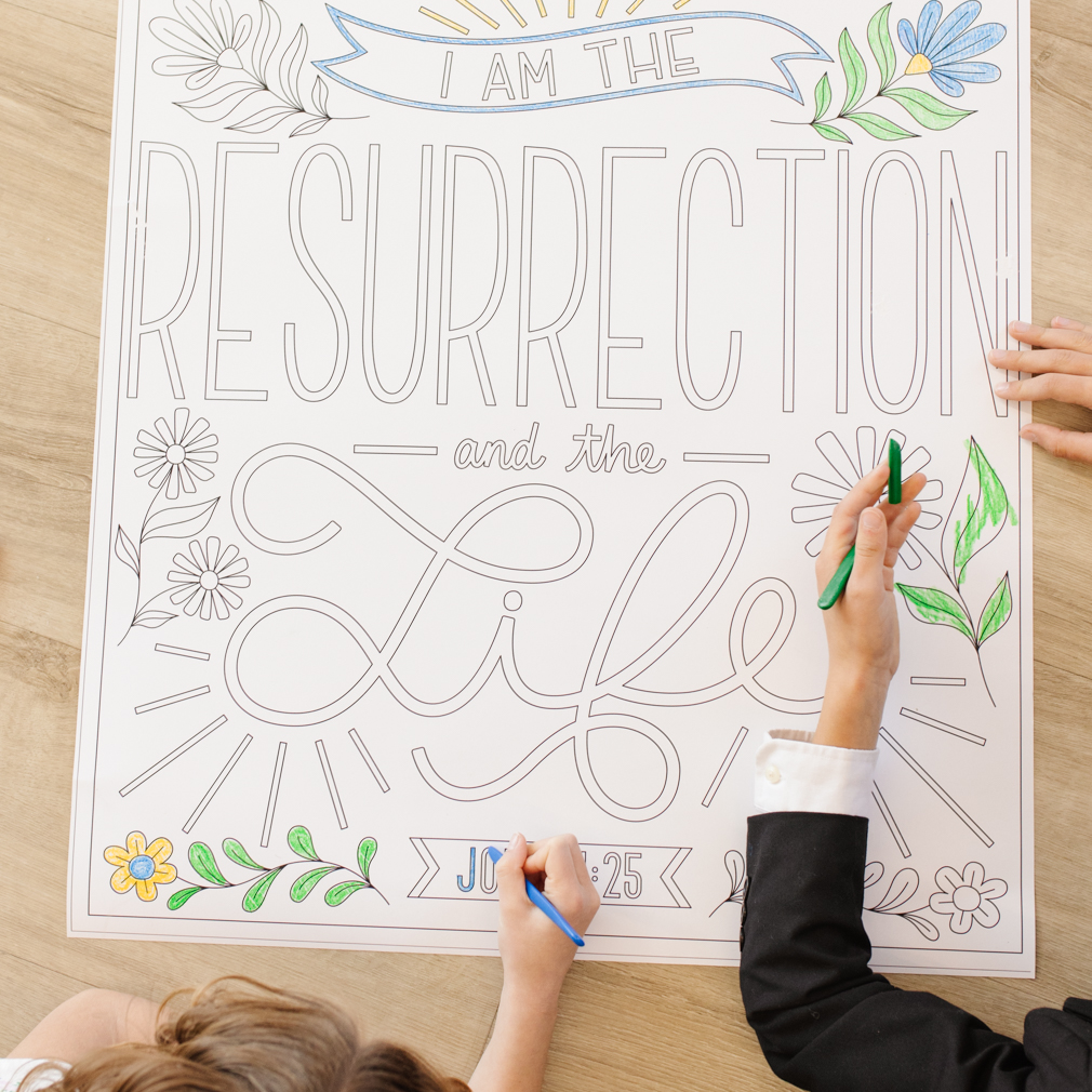I Am the Resurrection and the Life Giant Coloring Poster - LDP-CP-RAL