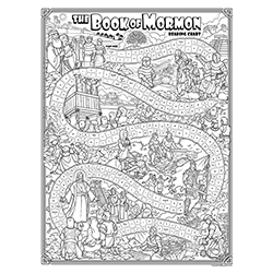 Book of Mormon Reading Chart Poster - Coloring Roadmap
