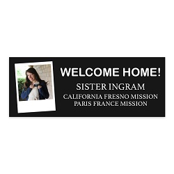 Two Mission Black Tag Photo Missionary Welcome Home Banner