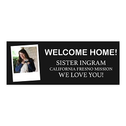 Black Tag Photo Missionary Welcome Home Banner missionary welcome home banner, lds missionary banner, missionary welcome home sign, photo missionary welcome home banner, photo missionary banner