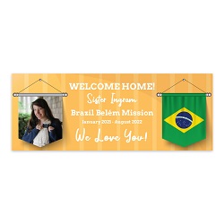 Pennant Flag Photo Missionary Welcome Home Banner missionary welcome home banner, lds missionary banner, missionary welcome home sign, photo missionary welcome home banner, photo missionary banner