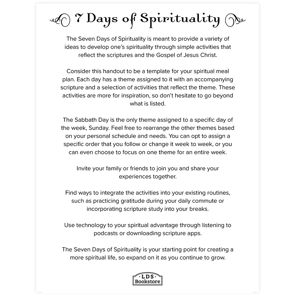 7 Days of Spirituality - Printable - LDPD-PBL-ACT-SDS