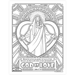 God is Love Coloring Page - Printable come follow me coloring page, free lds coloring page, new testament coloring page, jesus coloring page,