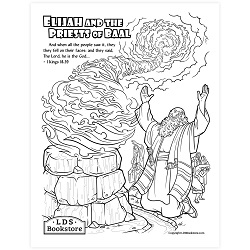 Elijah and the Priests of Baal Coloring Page - Printable come follow me coloring page, free lds coloring page, old testament coloring page, pearl of great price coloring page