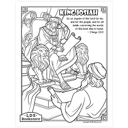 King Josiah and the Book of the Law Coloring Page - Printable come follow me coloring page, free lds coloring page, old testament coloring page, pearl of great price coloring page