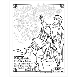 They That Be With Us Elisha Coloring Page - Printable come follow me coloring page, free lds coloring page, old testament coloring page, pearl of great price coloring page