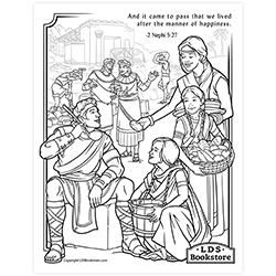After the Manner of Happiness Coloring Page - Printable book of mormon coloring page, lds color page, lds coloring pages, 