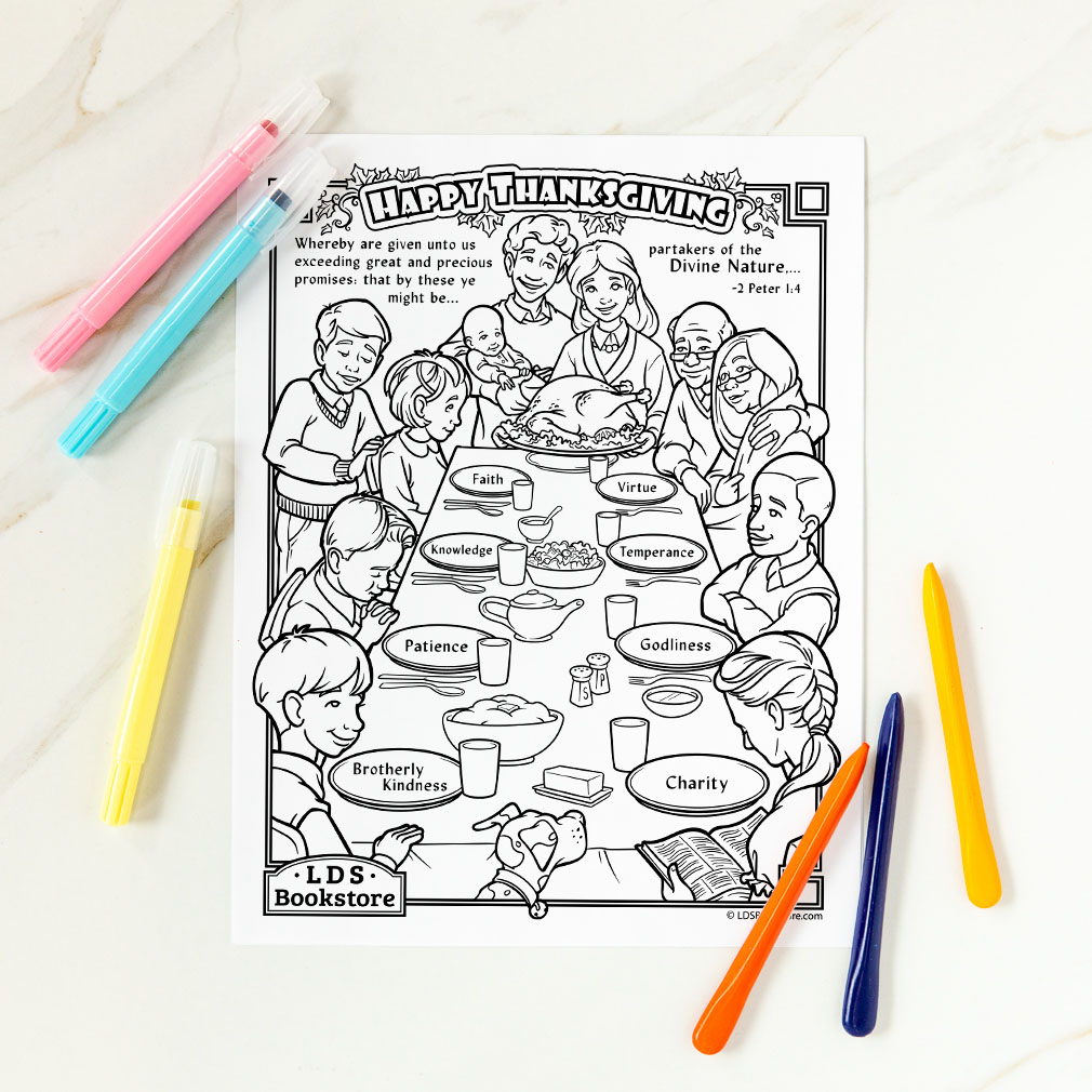 Partakers of the Divine Nature Thanksgiving Coloring Page - Printable - LDPD-PBL-COLOR-2PETER