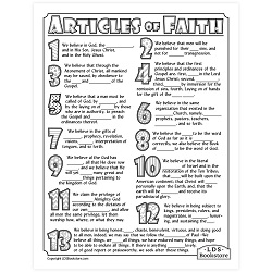 Articles of Faith Coloring & Activity Page - Printable free lds coloring page, lds coloring page, come follow me activities, come follow me coloring page, doctrine and covenants coloring page