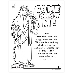 Come Follow Me Coloring Page - Printable come follow me coloring page, free lds coloring page, new testament coloring page, jesus coloring page