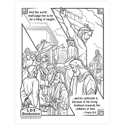 The Crucifixion of Christ Coloring Page - Printable come follow me coloring page, free lds coloring page, new testament coloring page, jesus coloring page, easter coloring page,