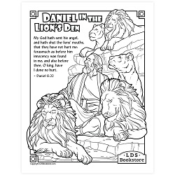 Daniel in the Lions Den Coloring Page - Printable come follow me coloring page, free lds coloring page, old testament coloring page, pearl of great price coloring page