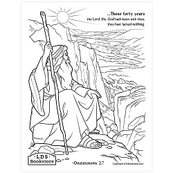 Moses and the Promised Land Coloring Page - Printable come follow me coloring page, free lds coloring page, old testament coloring page, pearl of great price coloring page