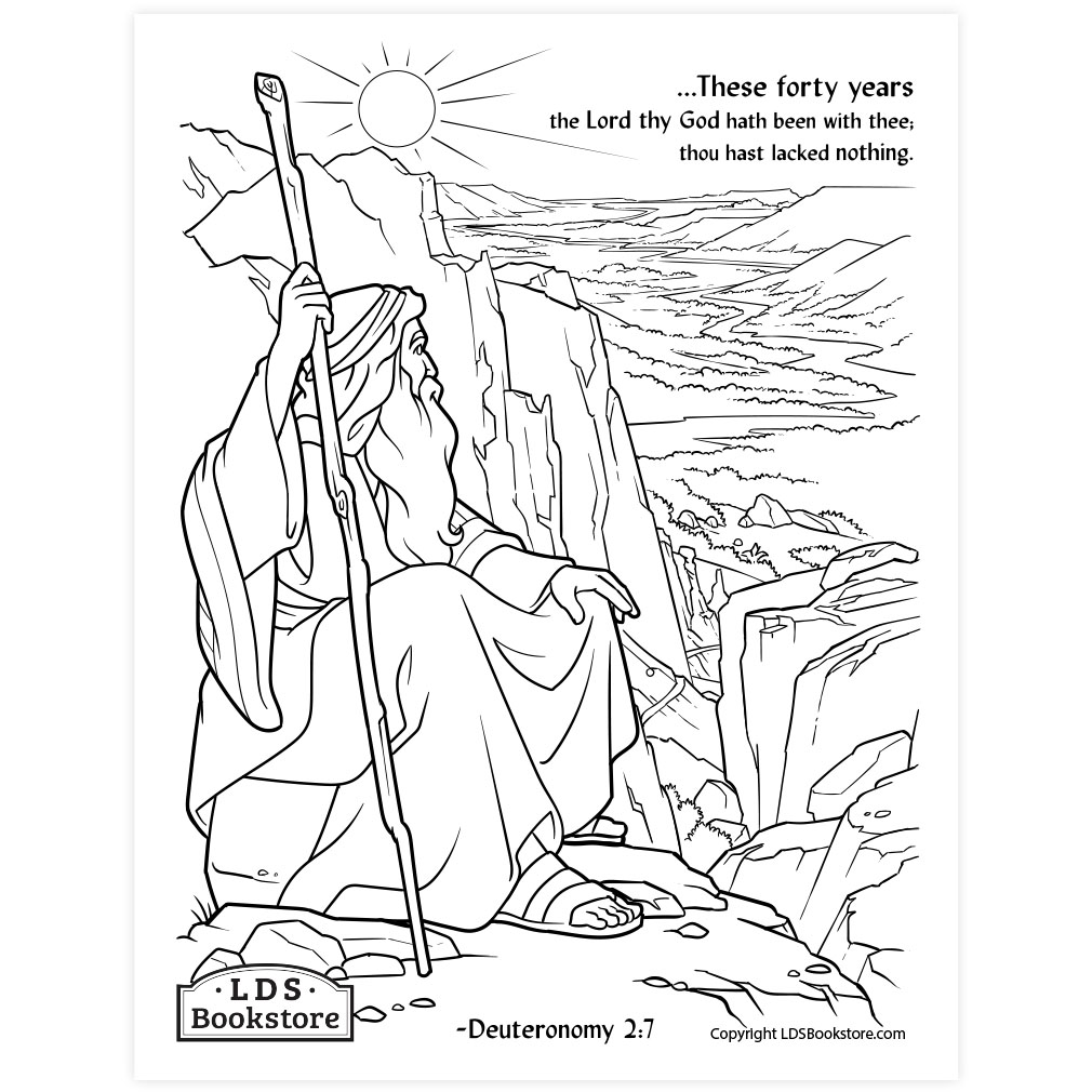 Moses and the Promised Land Coloring Page - Printable