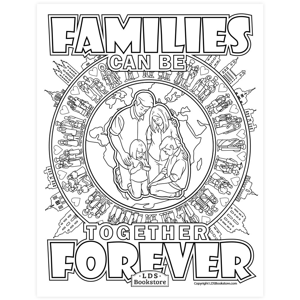Families Can Be Together Forever Coloring Page - Printable free lds coloring page, lds coloring page, come follow me activities, come follow me coloring page, doctrine and covenants coloring page, temple coloring page