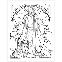 The Bridegroom Cometh Coloring Page - Printable  free lds coloring page, lds coloring page, come follow me activities, come follow me coloring page, doctrine and covenants coloring page, temple coloring page