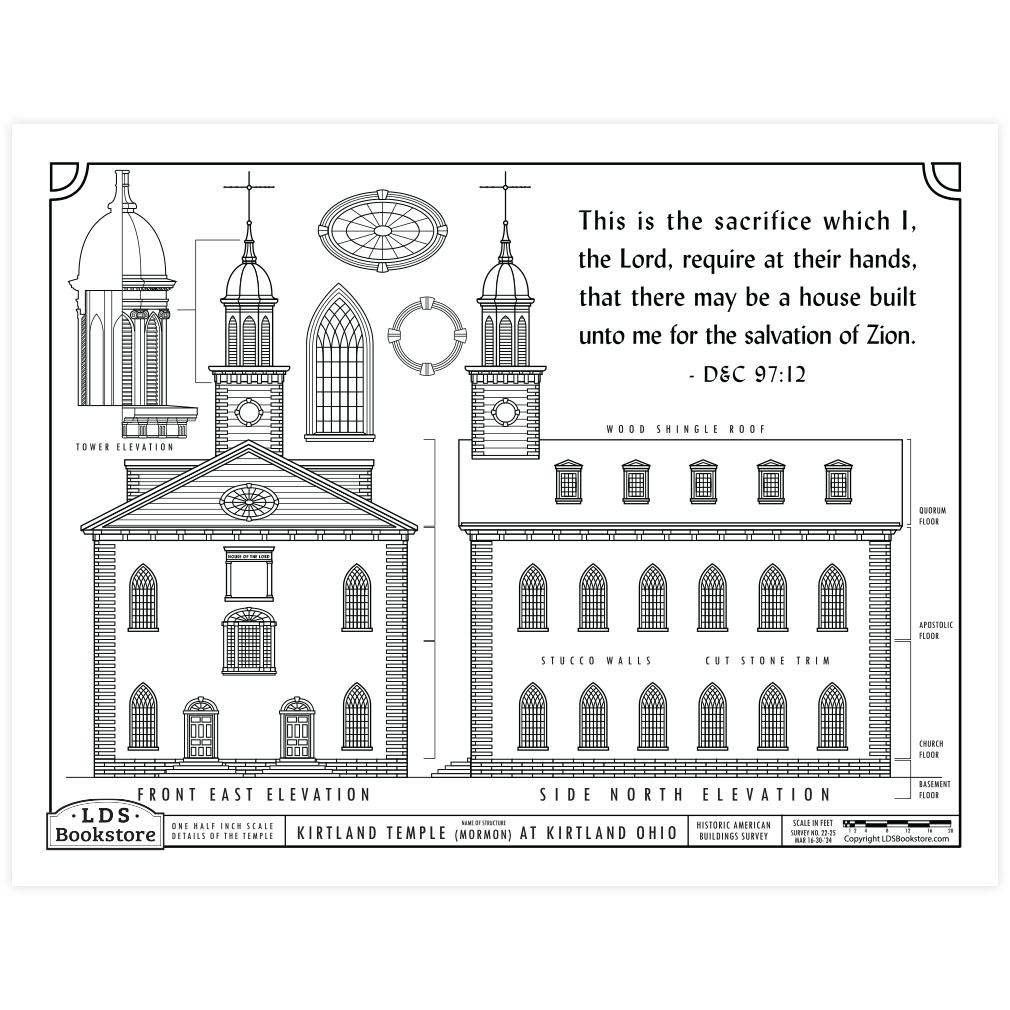 Kirtland Temple Building Plans Coloring Page - Printable - LDPD-PBL-COLOR-DOCTCOV97