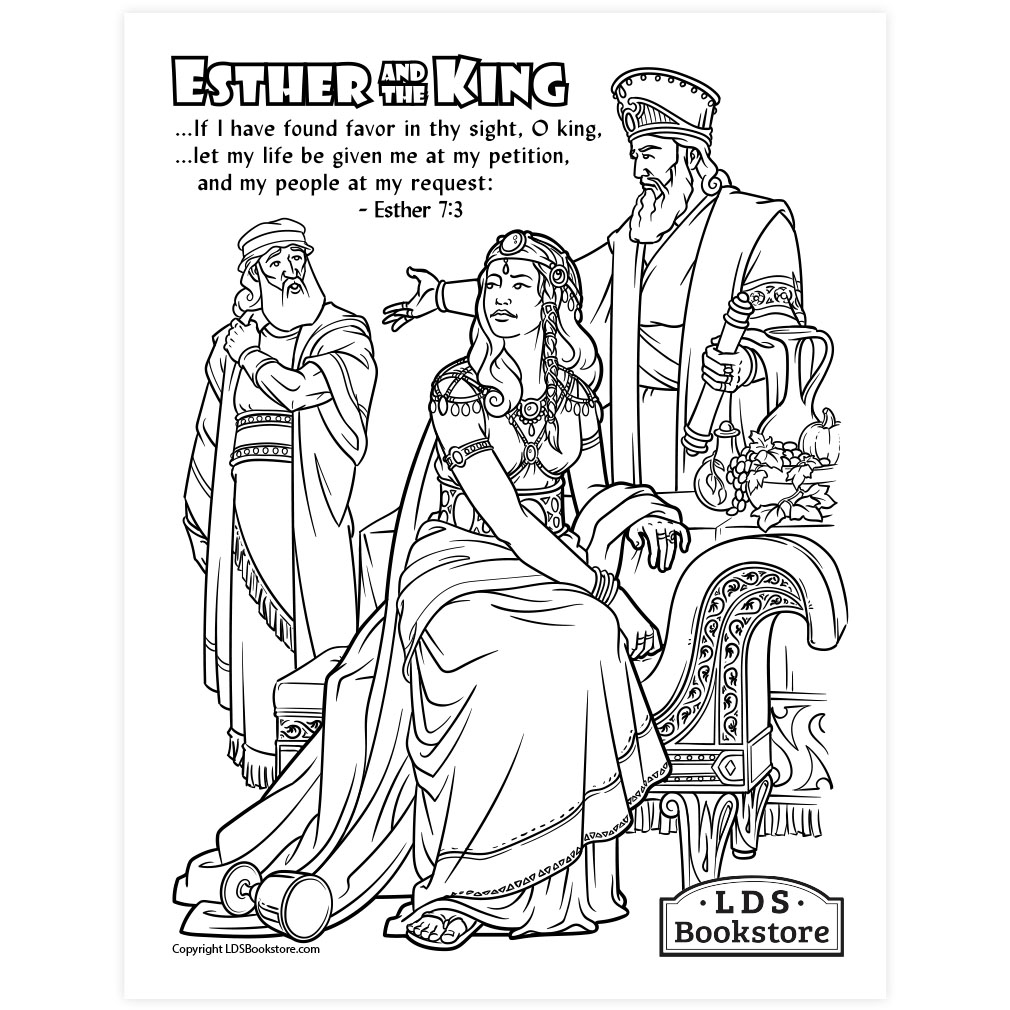 Esther and the King Coloring Page   Printable