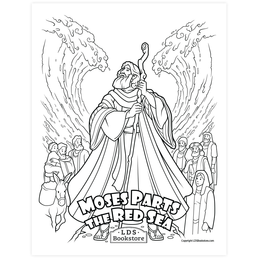 Moses Parts the Red Sea Coloring Page Printable