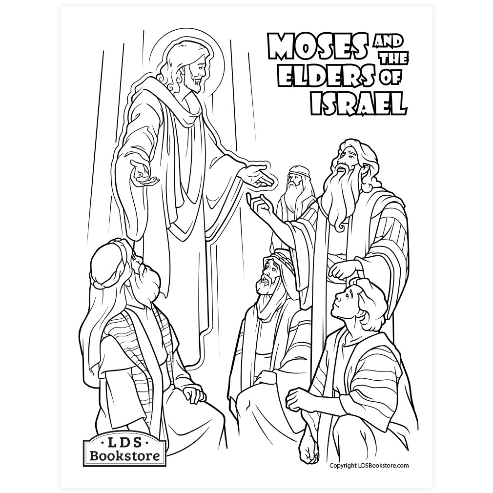 Moses and the Elders of Israel Coloring Page - Printable