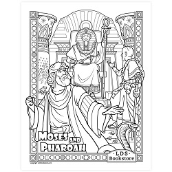Moses and Pharaoh Coloring Page - Printable come follow me coloring page, free lds coloring page, old testament coloring page, pearl of great price coloring page